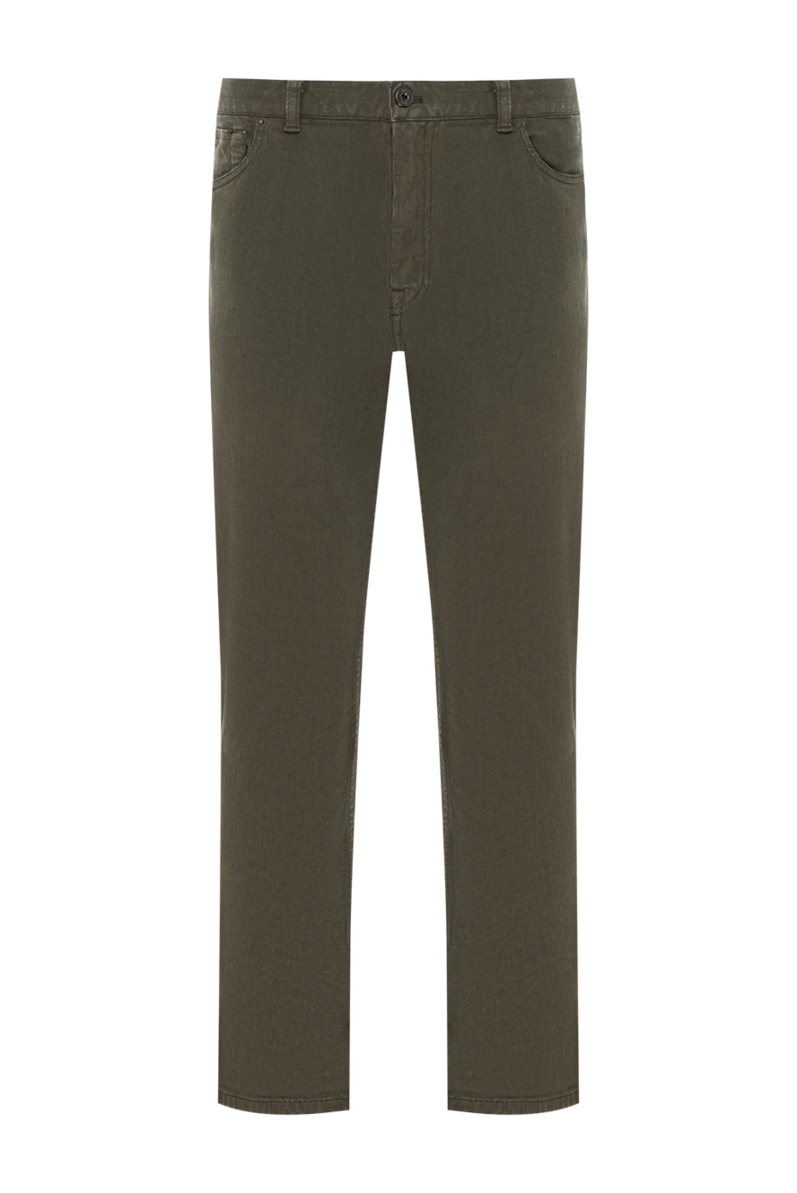 Brioni джинси meribel з органічної бавовни-стрейчу з базового мілітарі-зеленого кольору 189992 - фото 1