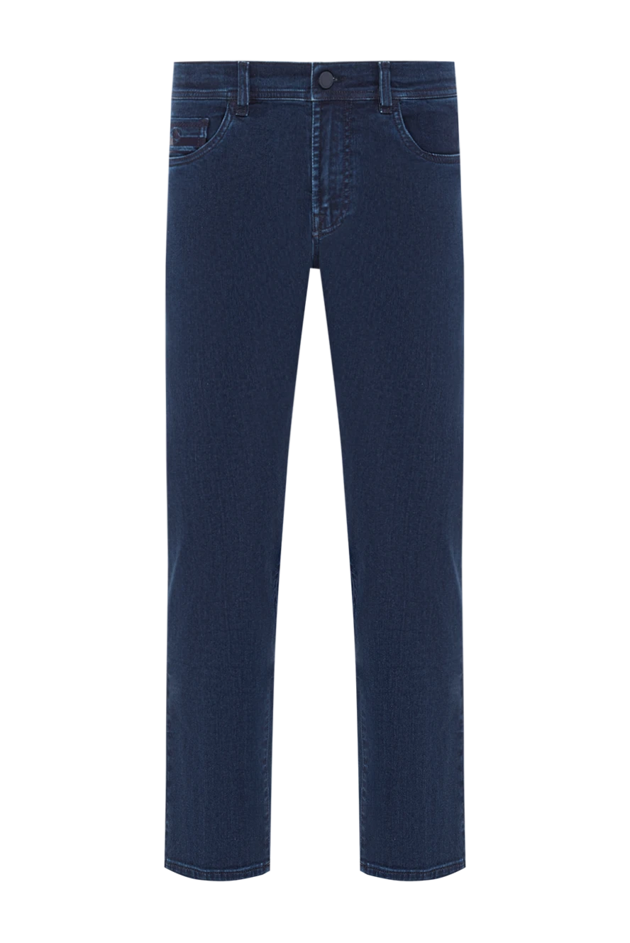 Scissor Scriptor джинси із бавовни глибокого синього кольору з вишивкою на кишенях 190103 - фото 1