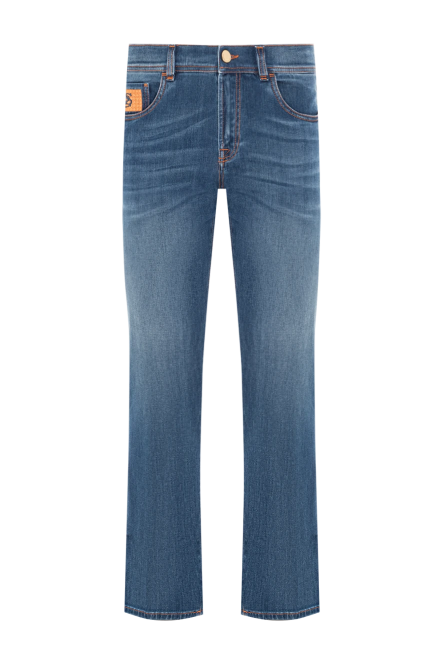 Scissor Scriptor джинси блакитні з потертостями та фірмовим логотипом 190104 - фото 1