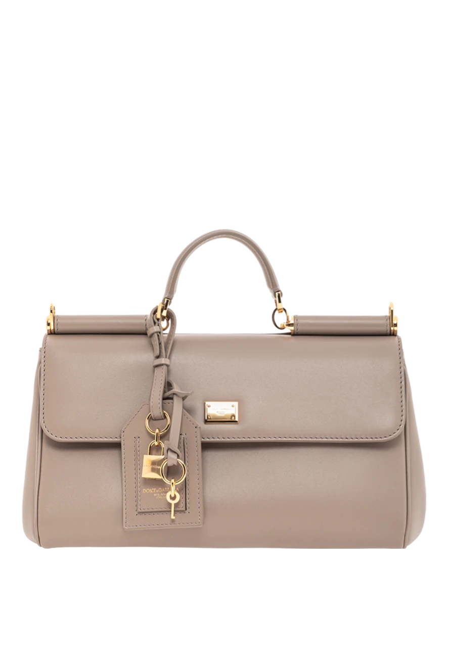 Dolce & Gabbana сумка my sicily из телячьей кожи plonge бежевая женская 190130 - фото 1