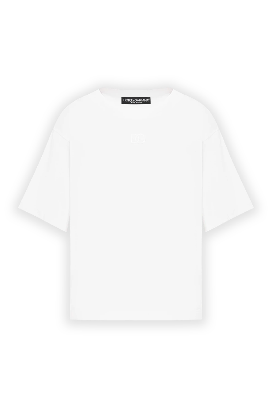 Dolce & Gabbana белая футболка из хлопка с вышитым логотипом dg 190142 - фото 1