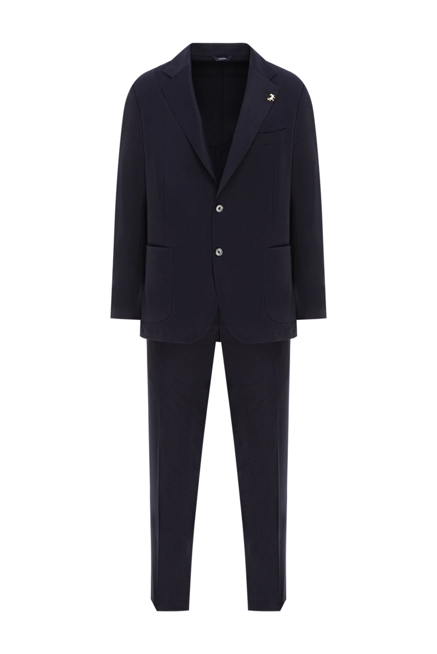 Tombolini костюм чоловічий темно-синій вовняний з накладними кишенями 190183 - фото 1