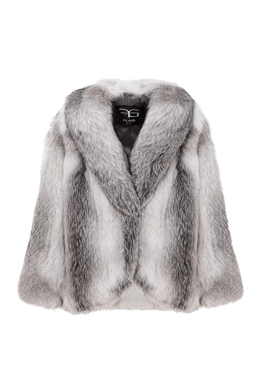 FG Furs women's fox fur coat with soft texture and shine gray 190200 - photo 1
