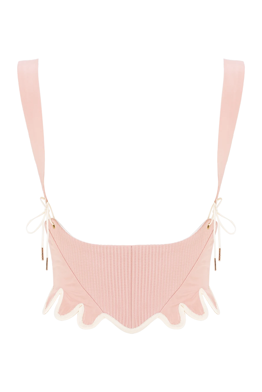 Fleur de Paris топ корсетний рожевий з рельєфною фактурою та блискавкою 190206 - фото 1