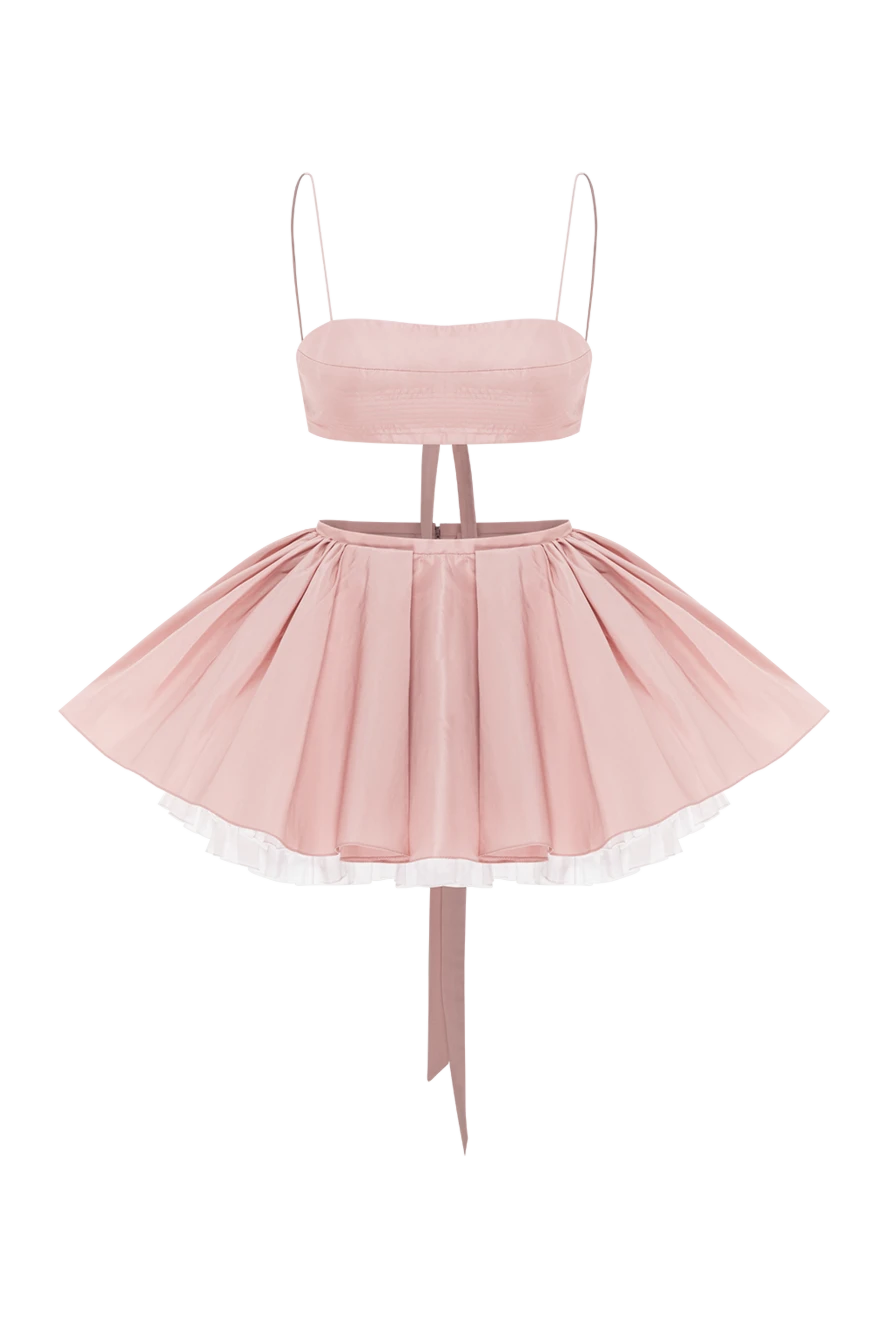 Fleur de Paris рожевий жіночий комплект топ з бретелями та пишна міні-спідниця 190211 - фото 1