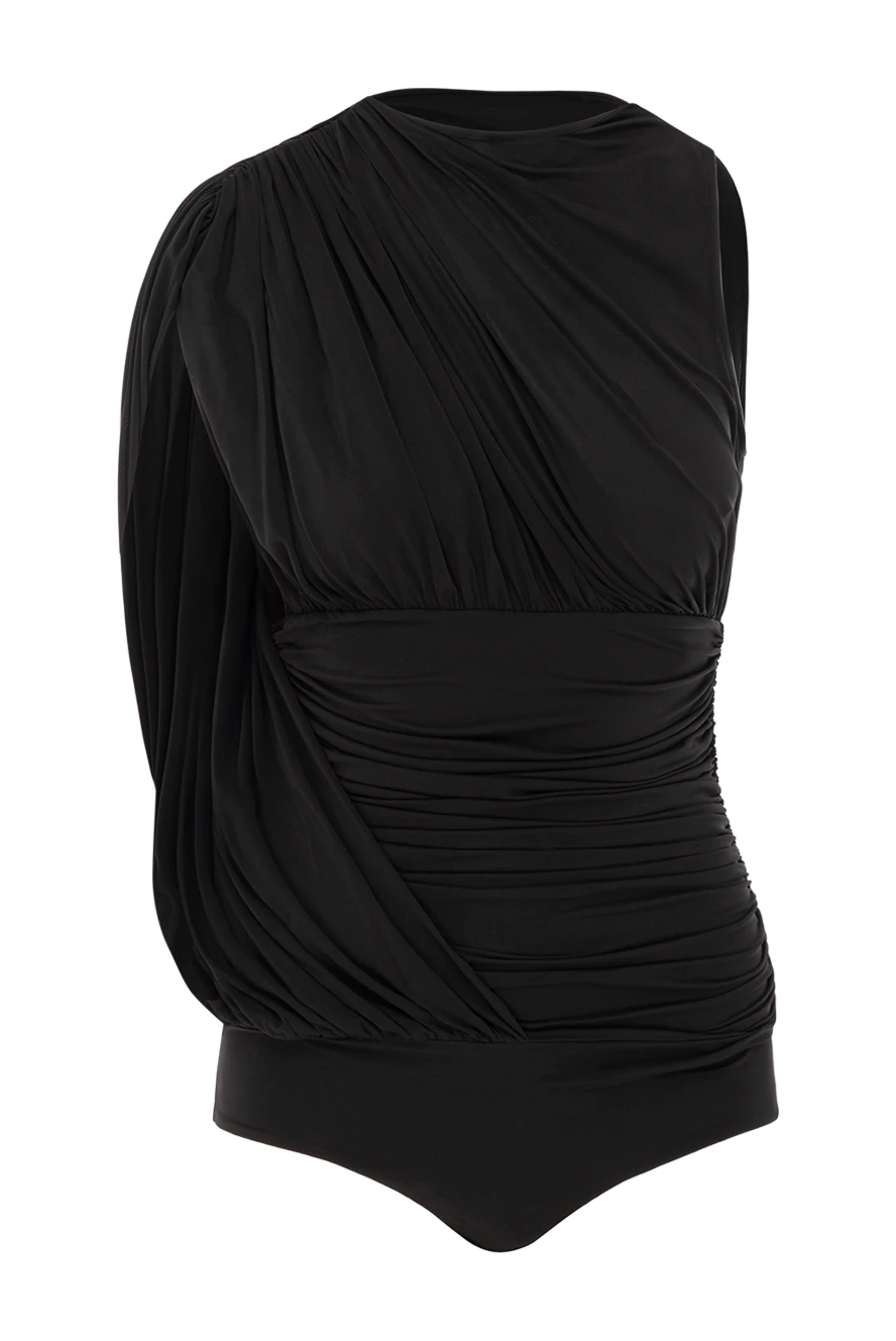 Magda Butrym прозорий драпірований боді чорного кольору 190251 - фото 1