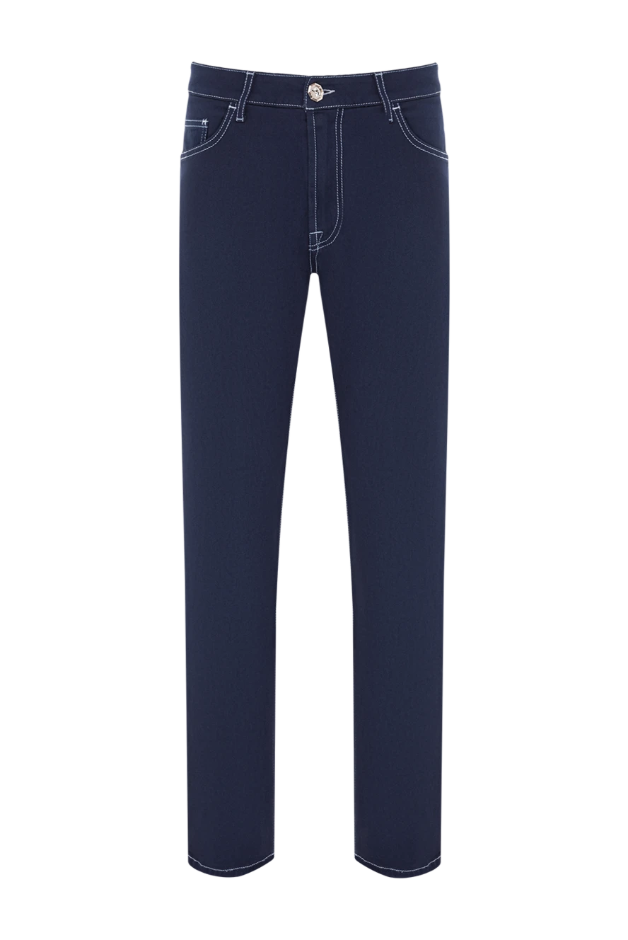 Stefano Ricci джинси чоловічі із щільного деніму з декоративними світлими швами. 190334 - фото 1