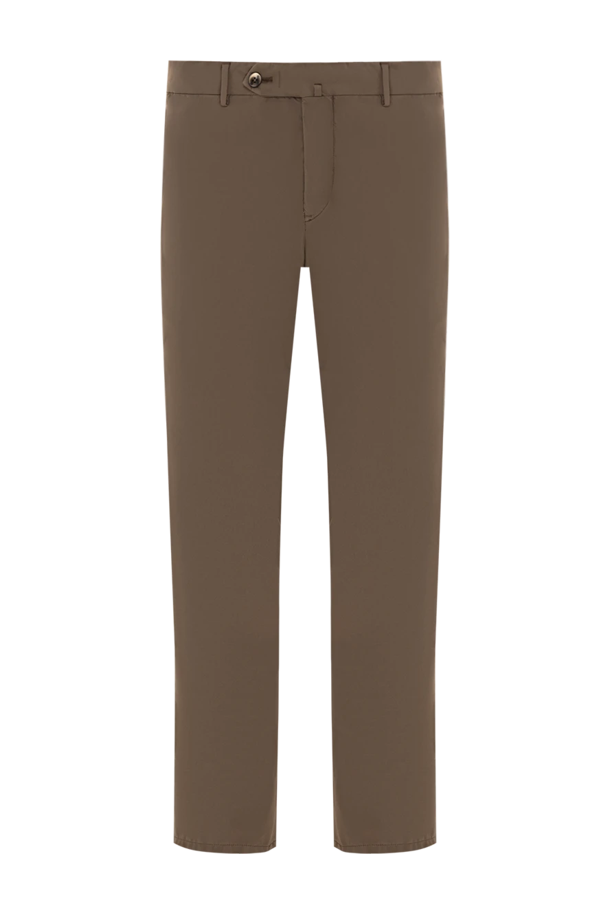 PT01 (Pantaloni Torino) чоловічі штани прямого крою коричневого кольору із застібкою на блискавку 190365 - фото 1