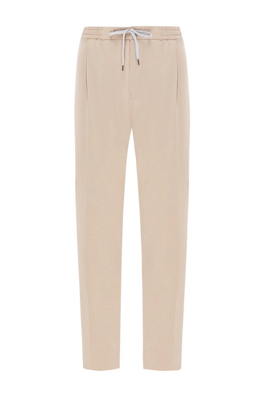 PT01 (Pantaloni Torino) штани чоловічі світло-бежеві на еластичному поясі зі шнурком 190368 - фото 1