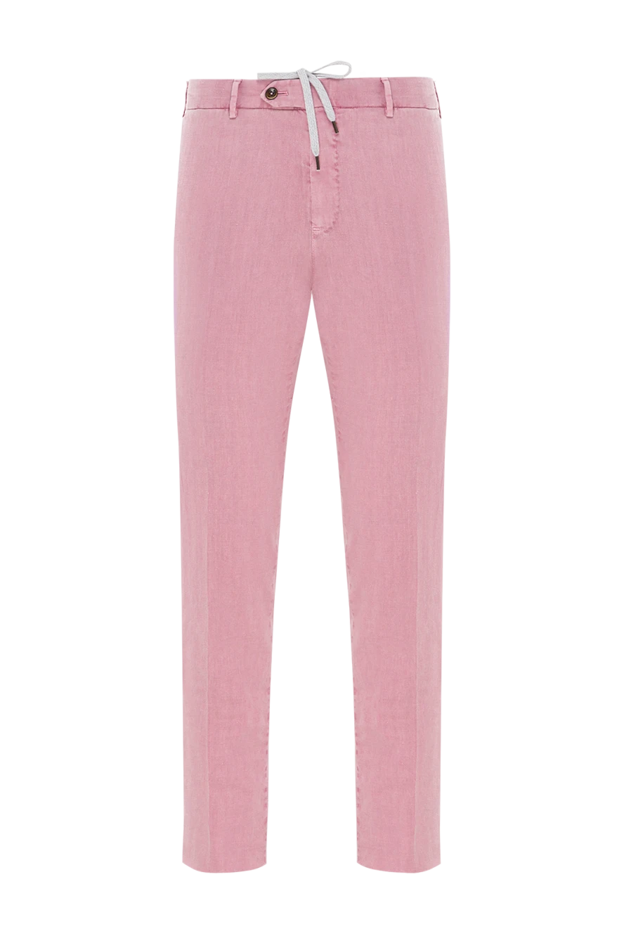 PT01 (Pantaloni Torino) men's summer pink trousers with drawstring 190380 - photo 1
