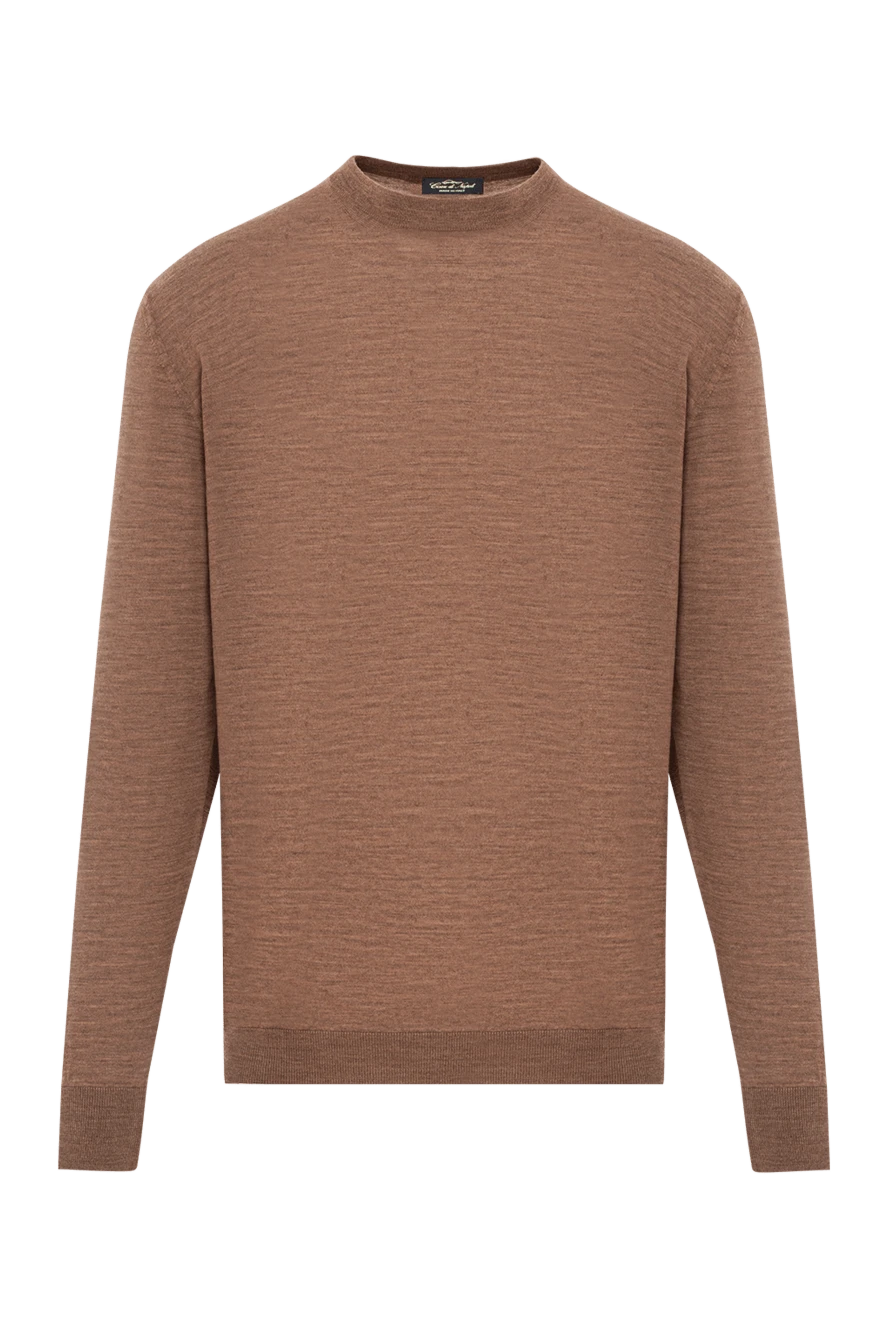 Cesare di Napoli men's fine knit wool pullover in brown 190399 - photo 1