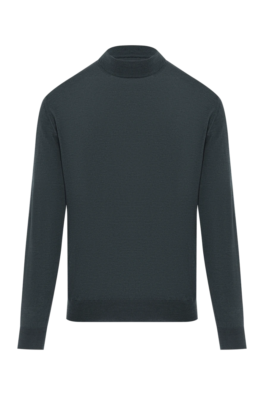 Cesare di Napoli green wool jumper with stand-up collar and long sleeves 190462 - photo 1