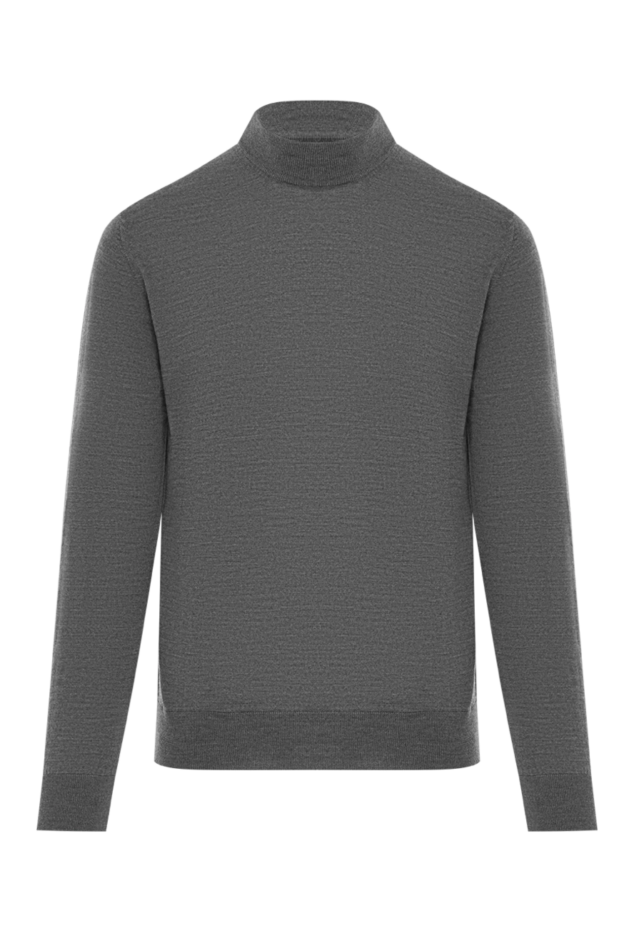Cesare di Napoli светр чоловічий сірий вовняний з високим горлом 190464 - фото 1