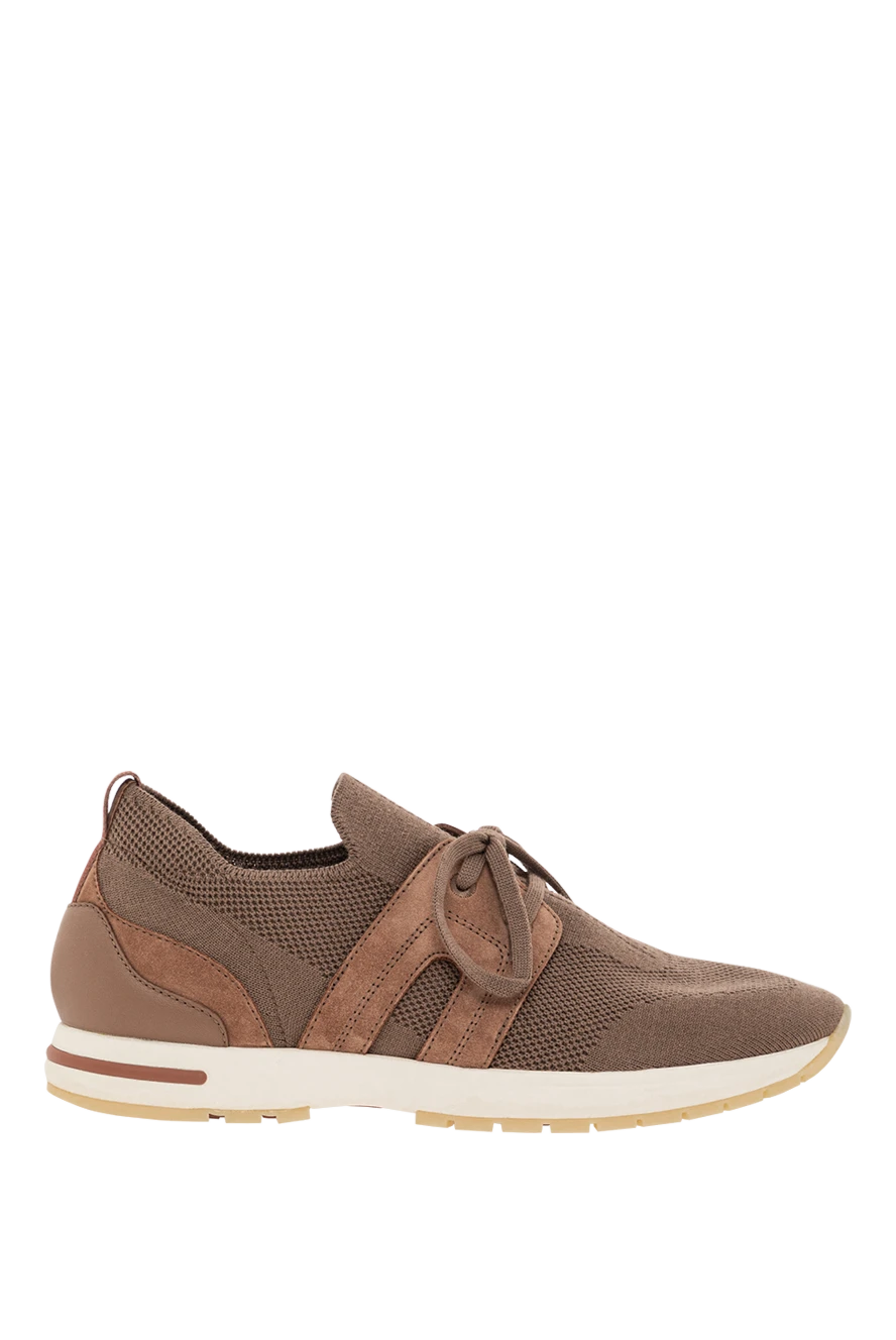 Loro Piana кроссовки коричневые из трикотажной шерсти 360 lp lady flexy walk 190488 - фото 1