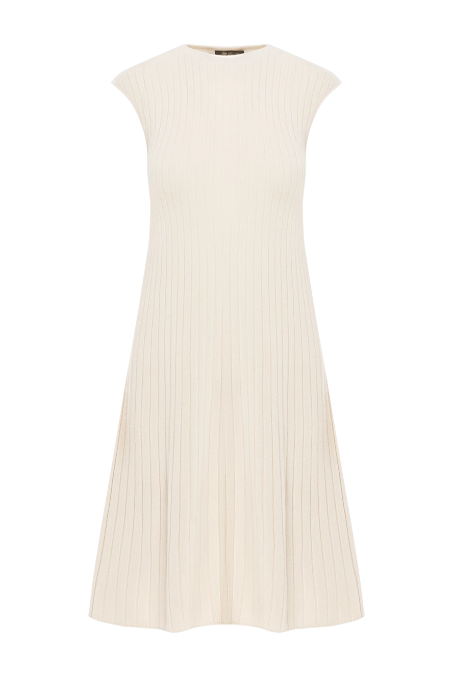 Loro Piana платье coste из кашемира белое 190497 - фото 1