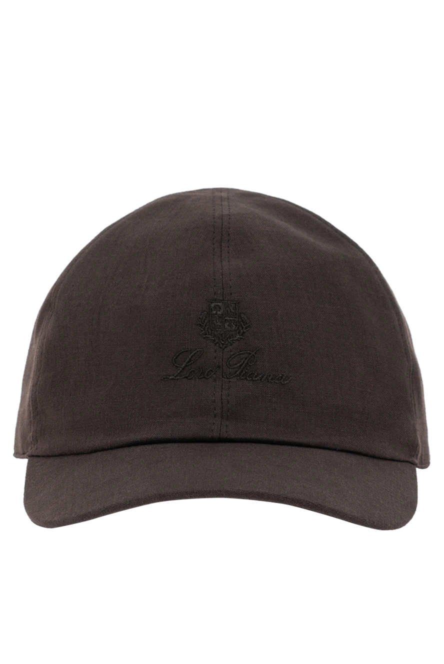 Loro Piana brown men's linen baseball cap treated with soft aloe vera 190515 - photo 1