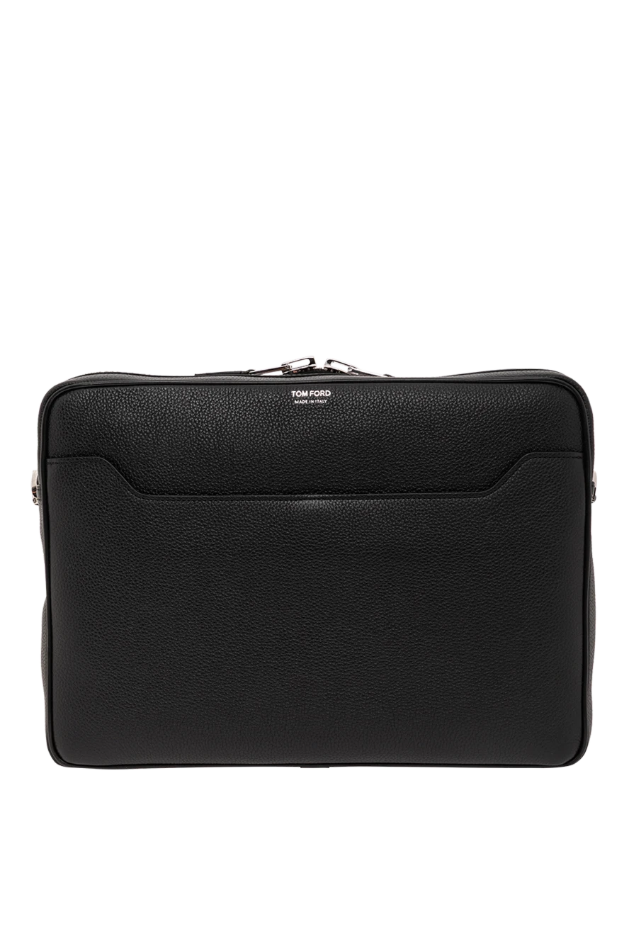 Tom Ford black men's shoulder bag made of black leather with external zipper 190547 - photo 1