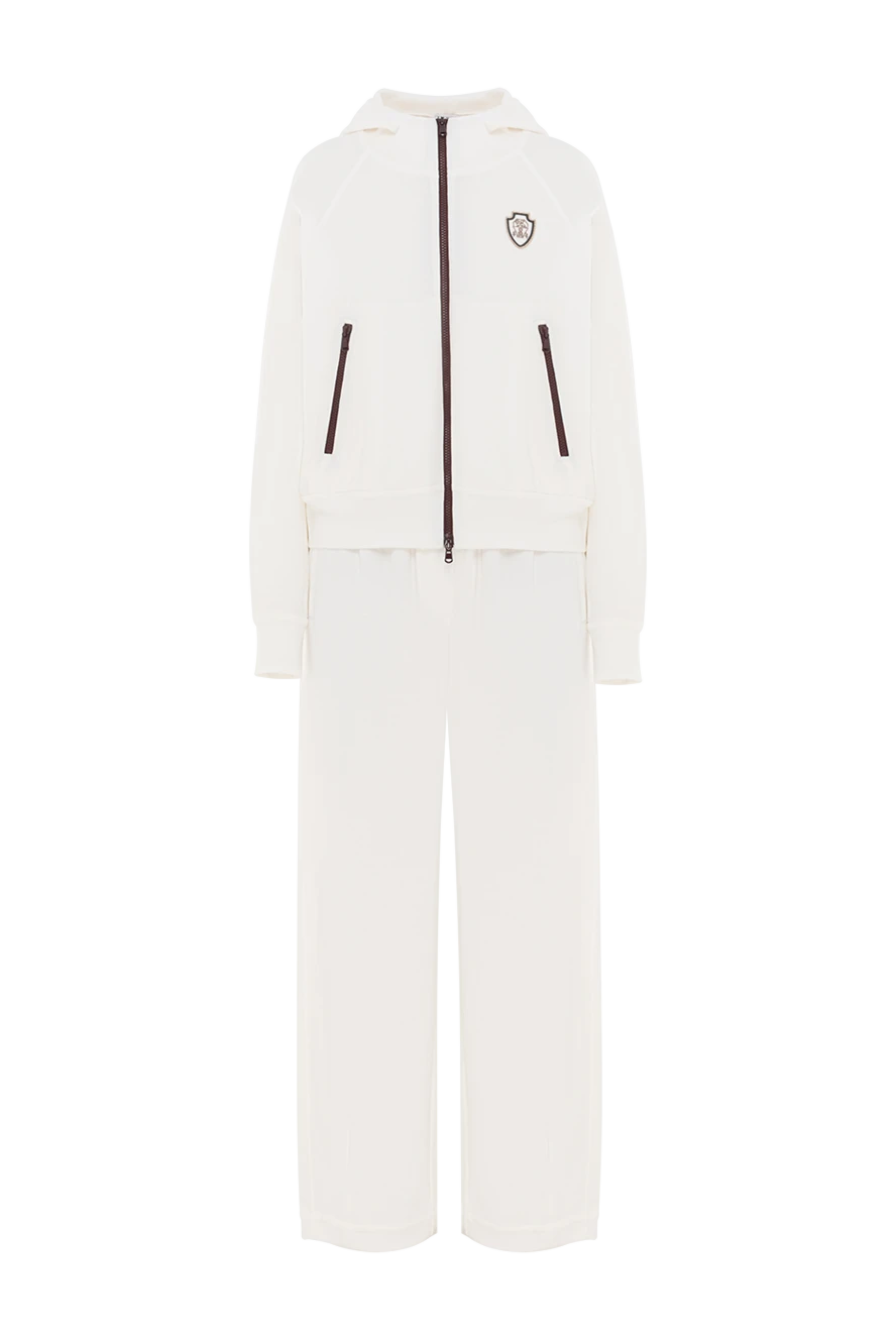 Brunello Cucinelli women's white casual style suit with contrasting fittings 190598 - photo 1