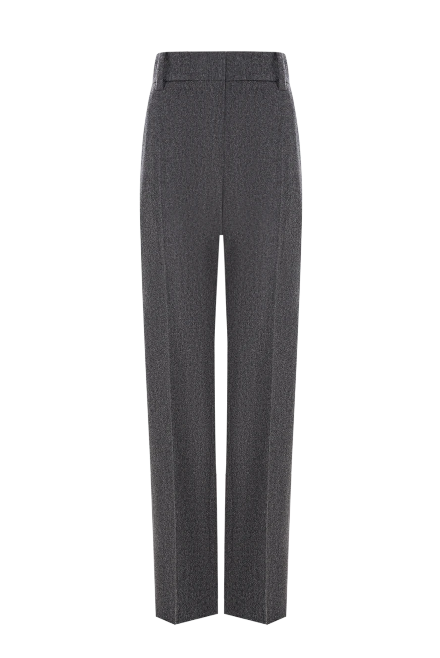 Brunello Cucinelli сірі жіночі штани прямого крою з вовняної тканини 190601 - фото 1