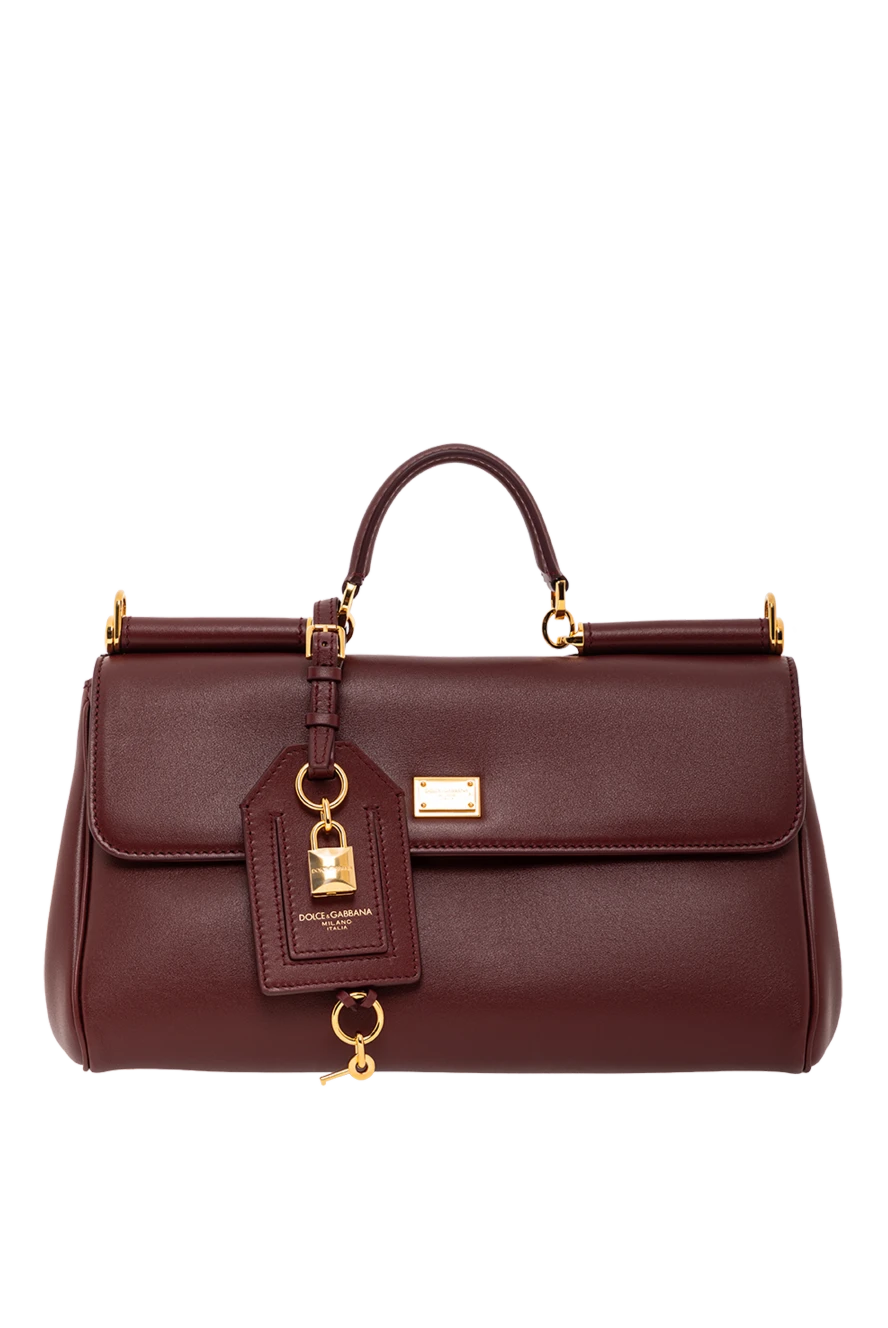 Dolce & Gabbana my sicily women's medium calfskin plonge bag burgundy 190648 - photo 1