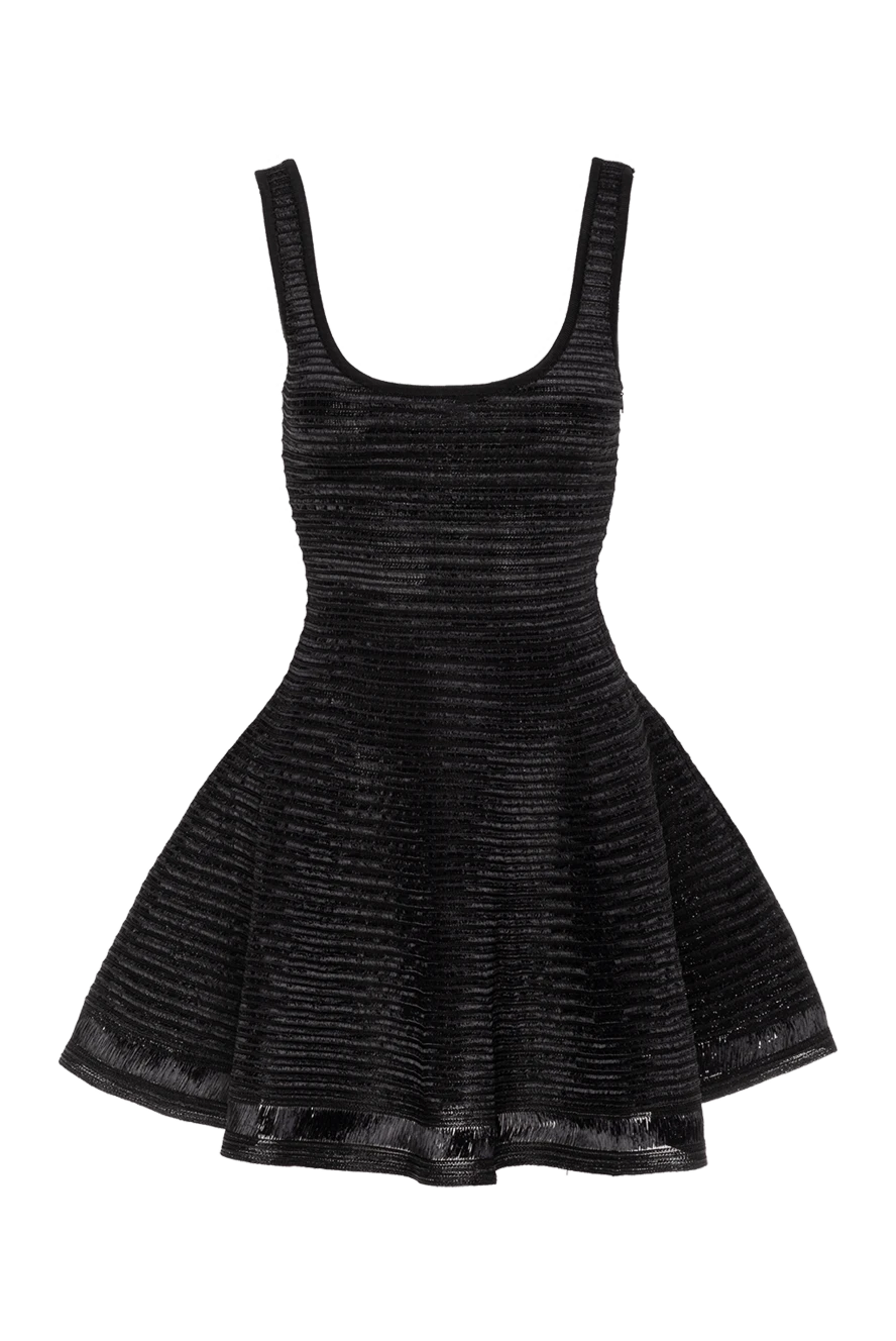 Alaia в'язана чорна сукня-корсет зі стрічок рафії, що створюють круговий 3d-візерунок. 190651 - фото 1