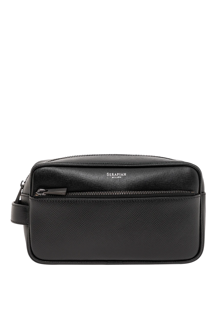 Serapian black leather evoluzione vanity bag with multiple zip compartments 190657 - photo 1