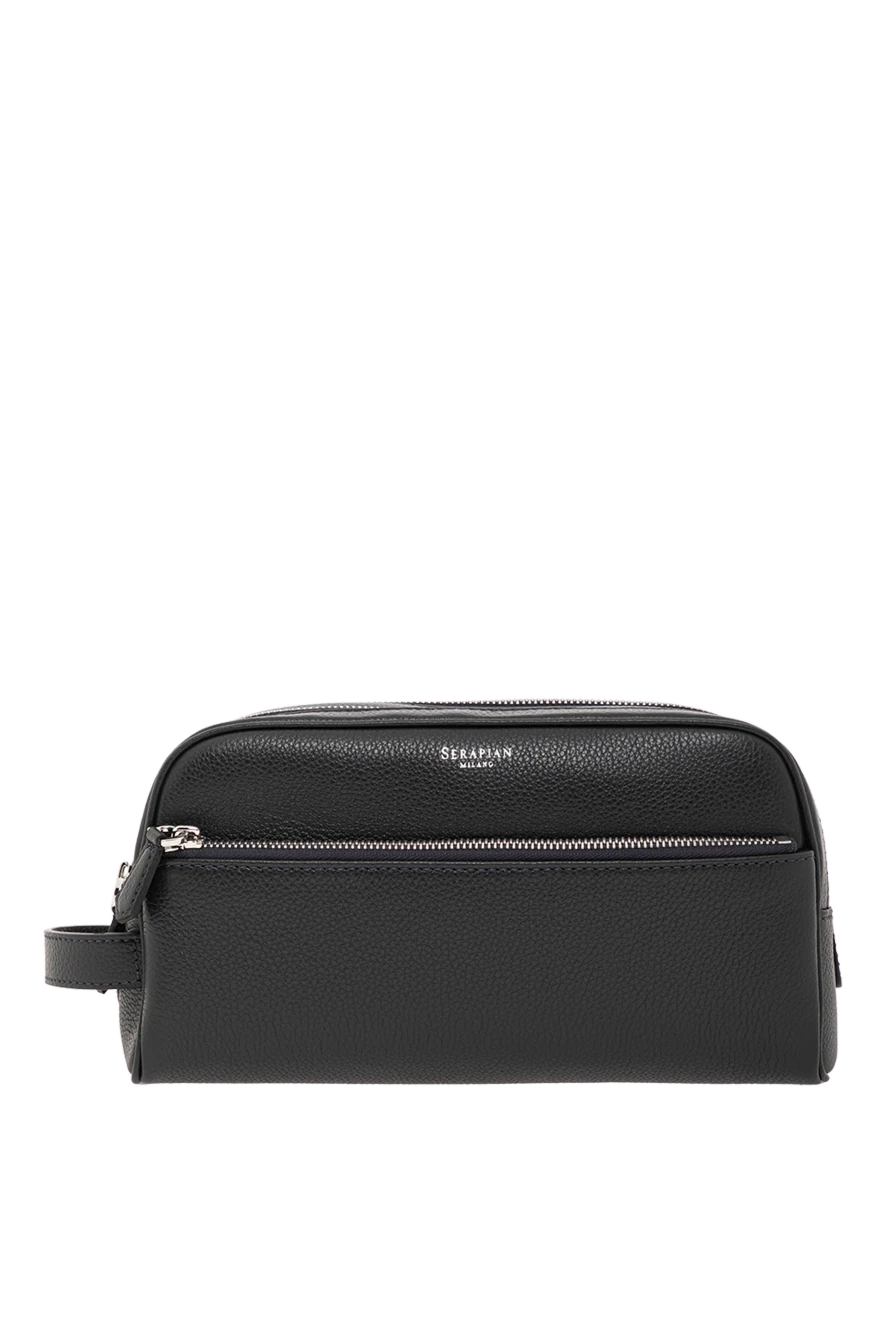 Serapian несессер с двойной молнией из темно-синей кожи cachemire 190659 - фото 1