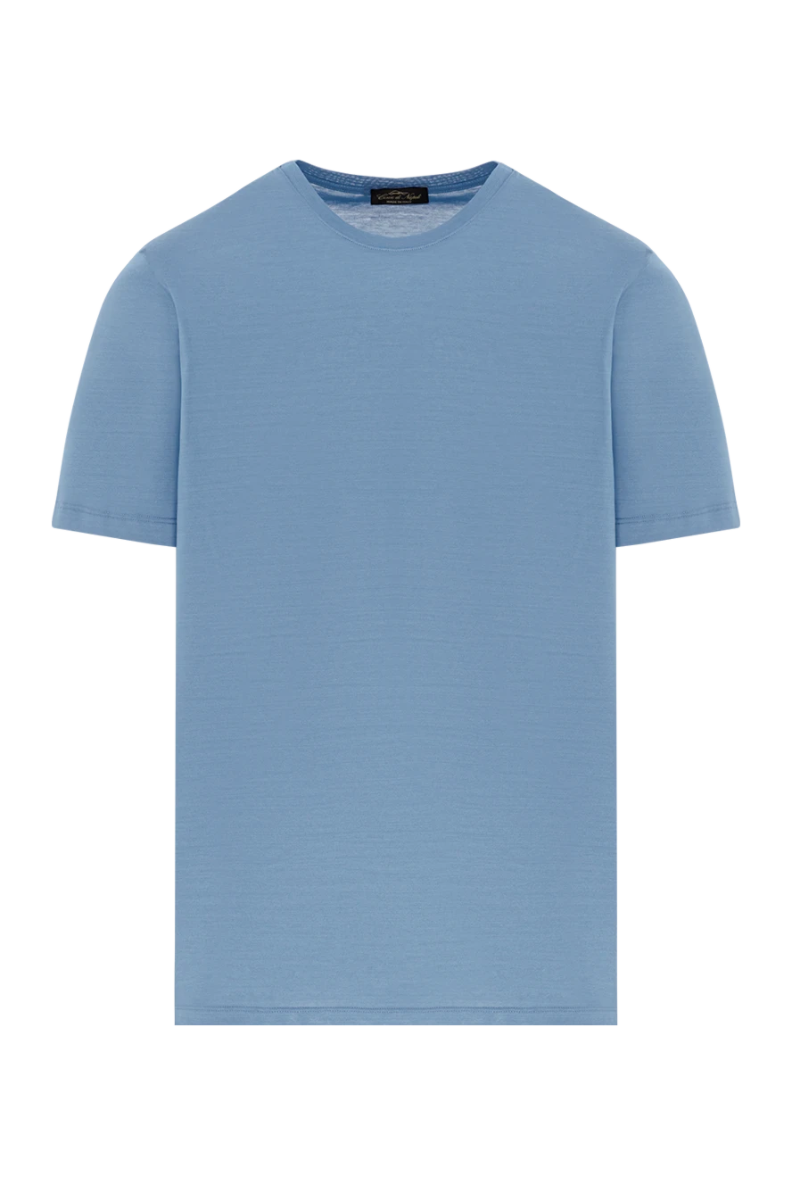 Cesare di Napoli sky blue cotton t-shirt with a slight satin sheen (markdown) 196964 - photo 1