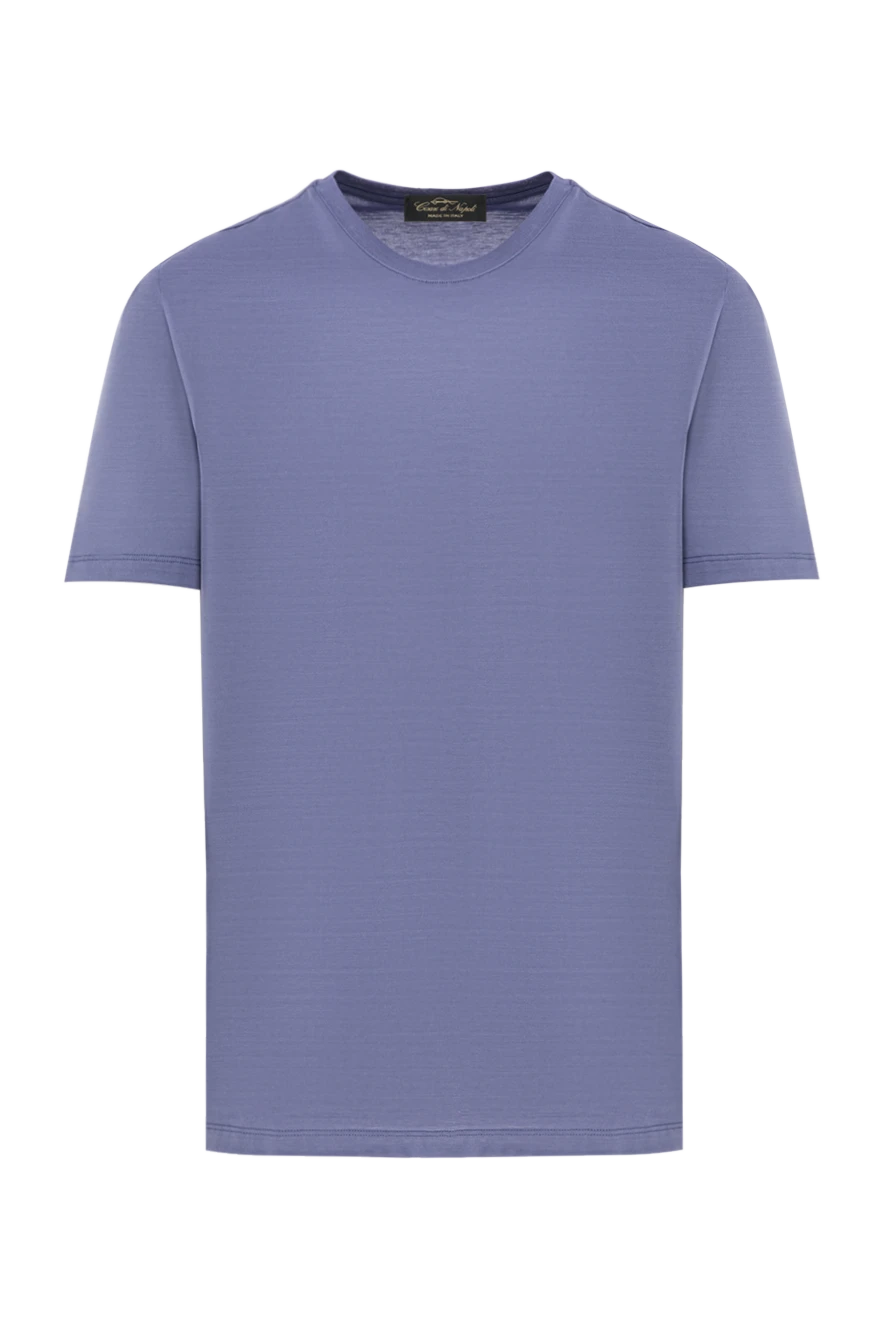 Cesare di Napoli футболка чоловіча бавовняна лавандово блакитного кольору 190761 - фото 1