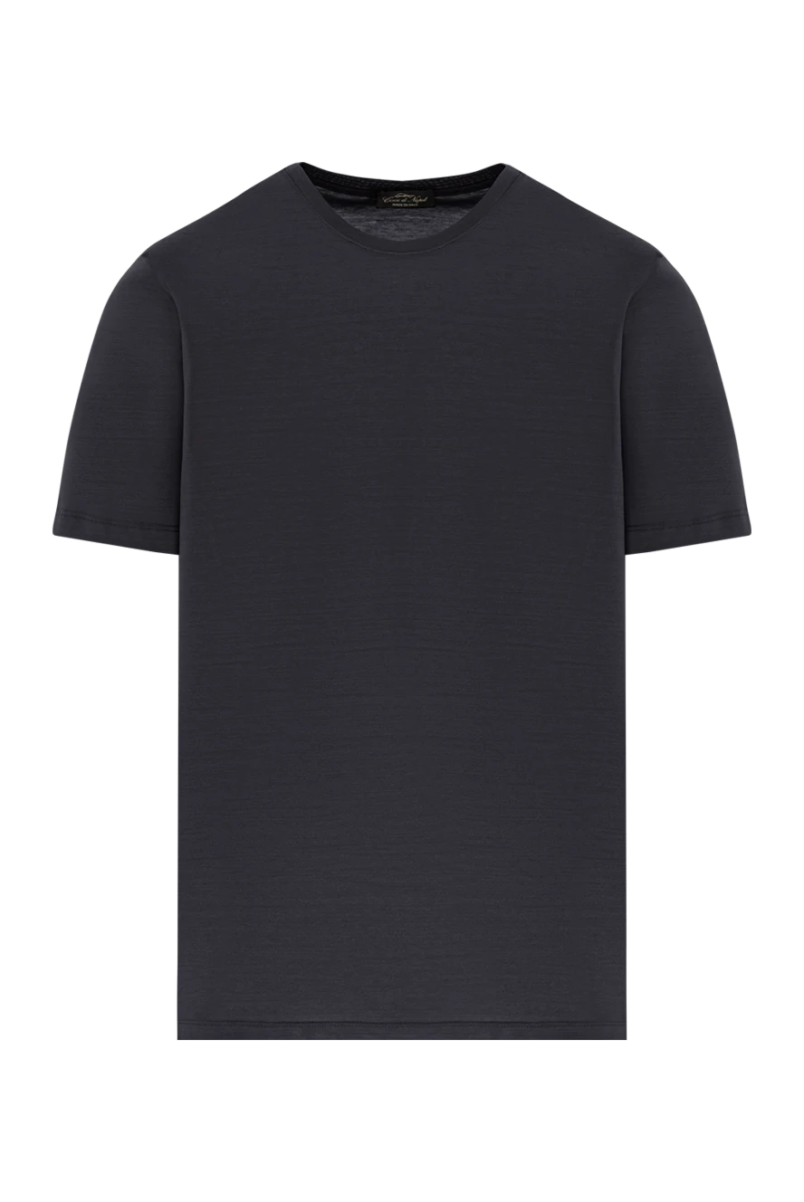 Cesare di Napoli футболка мужская хлопковая чёрная классическая с лёгким блеском 190768 - фото 1