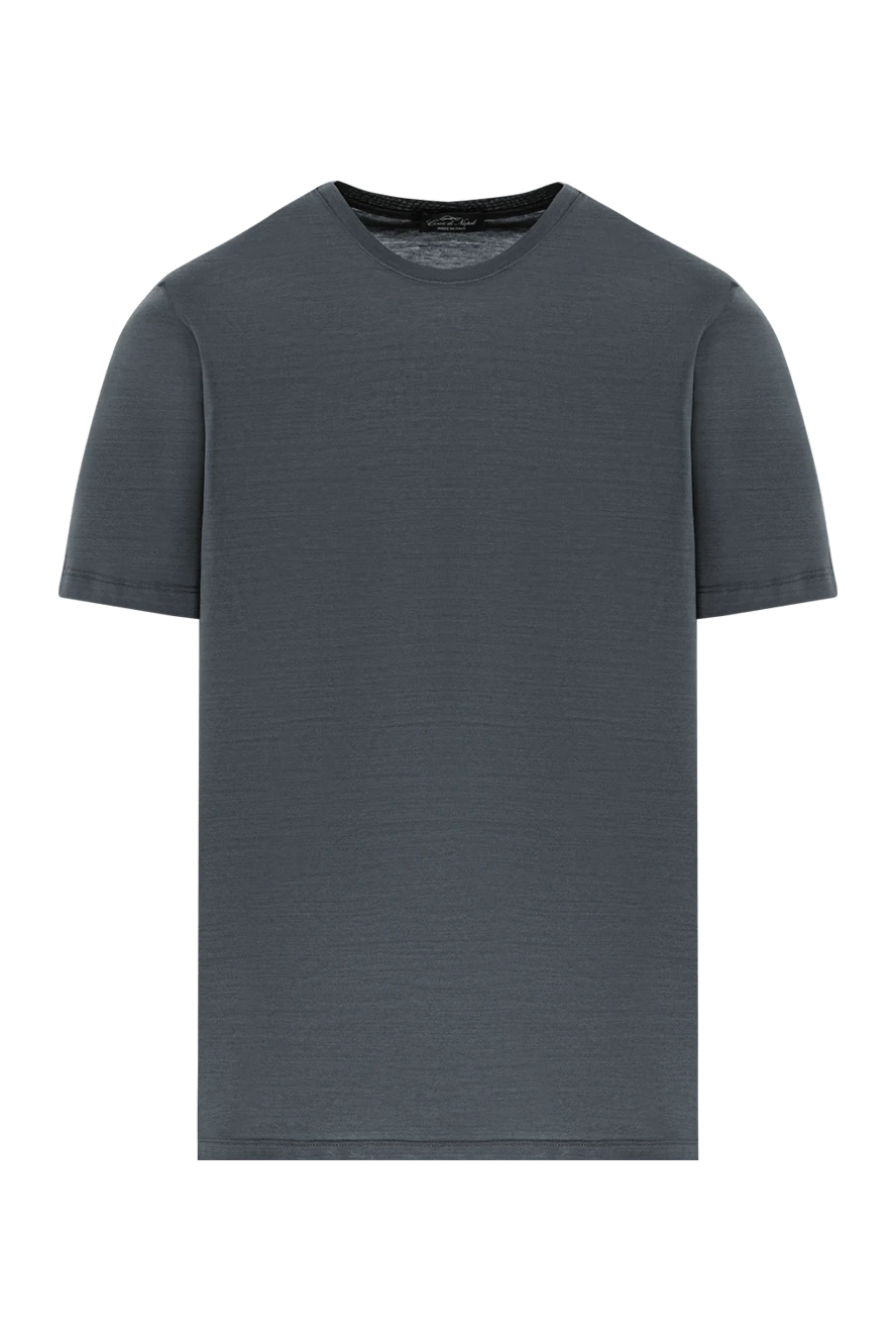 Cesare di Napoli a solid-color cotton t-shirt in a deep gray shade with a slight sheen. 190774 - photo 1