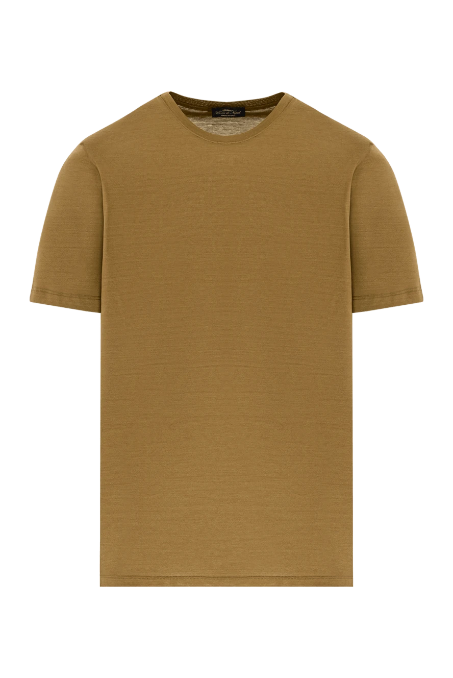 Cesare di Napoli футболка мужская хлопковая горчично-жёлтая с мягкой текстурой 190779 - фото 1