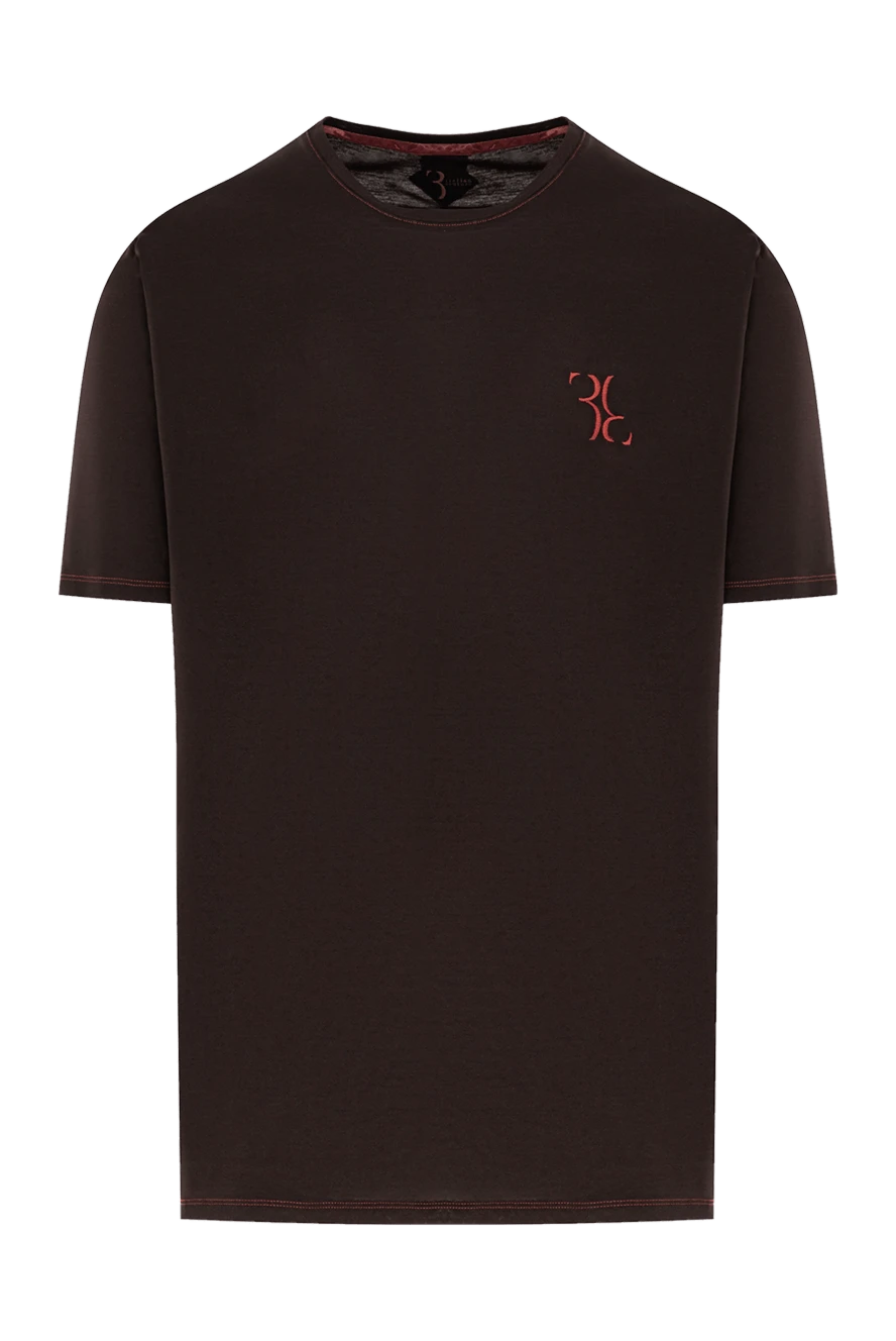 Billionaire men's dark brown crew neck t-shirt with logo 190828 - photo 1
