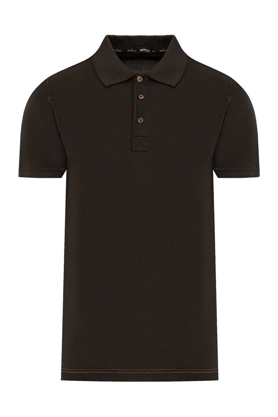 Kiton brown knitted polo shirt with contrast stitching 190830 - photo 1