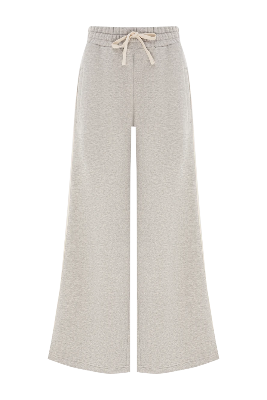 Palm Angels широкі спортивні штани з люрексом жіночі сірі 190844 - фото 1