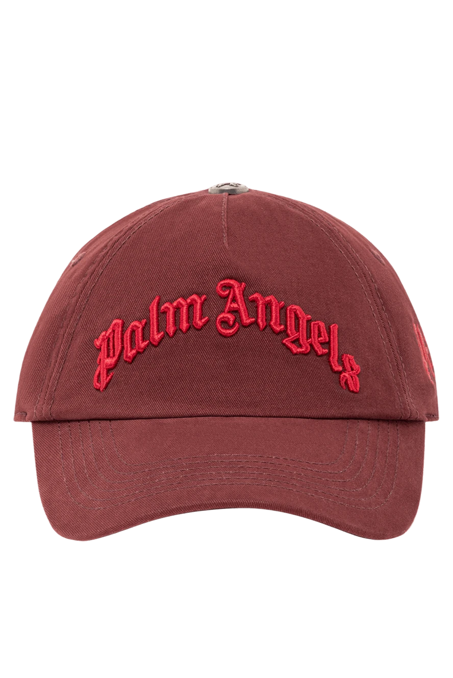 Palm Angels maroon cotton baseball cap with relief embroidery 190850 - photo 1