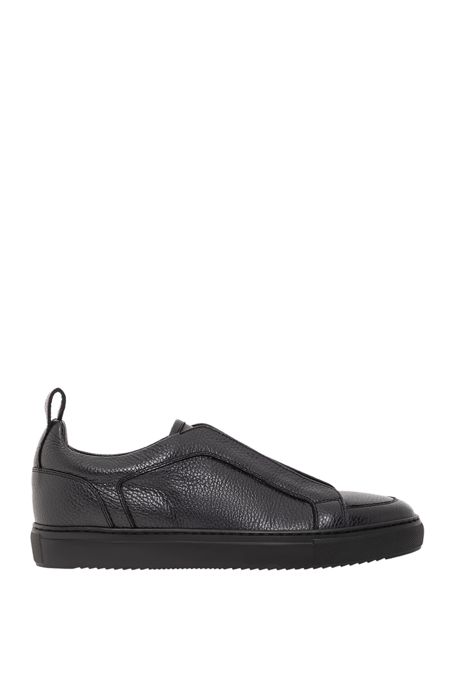 Doucal`s чоловічі шкіряні сліпони з еластичними вставками. 190876 - фото 1