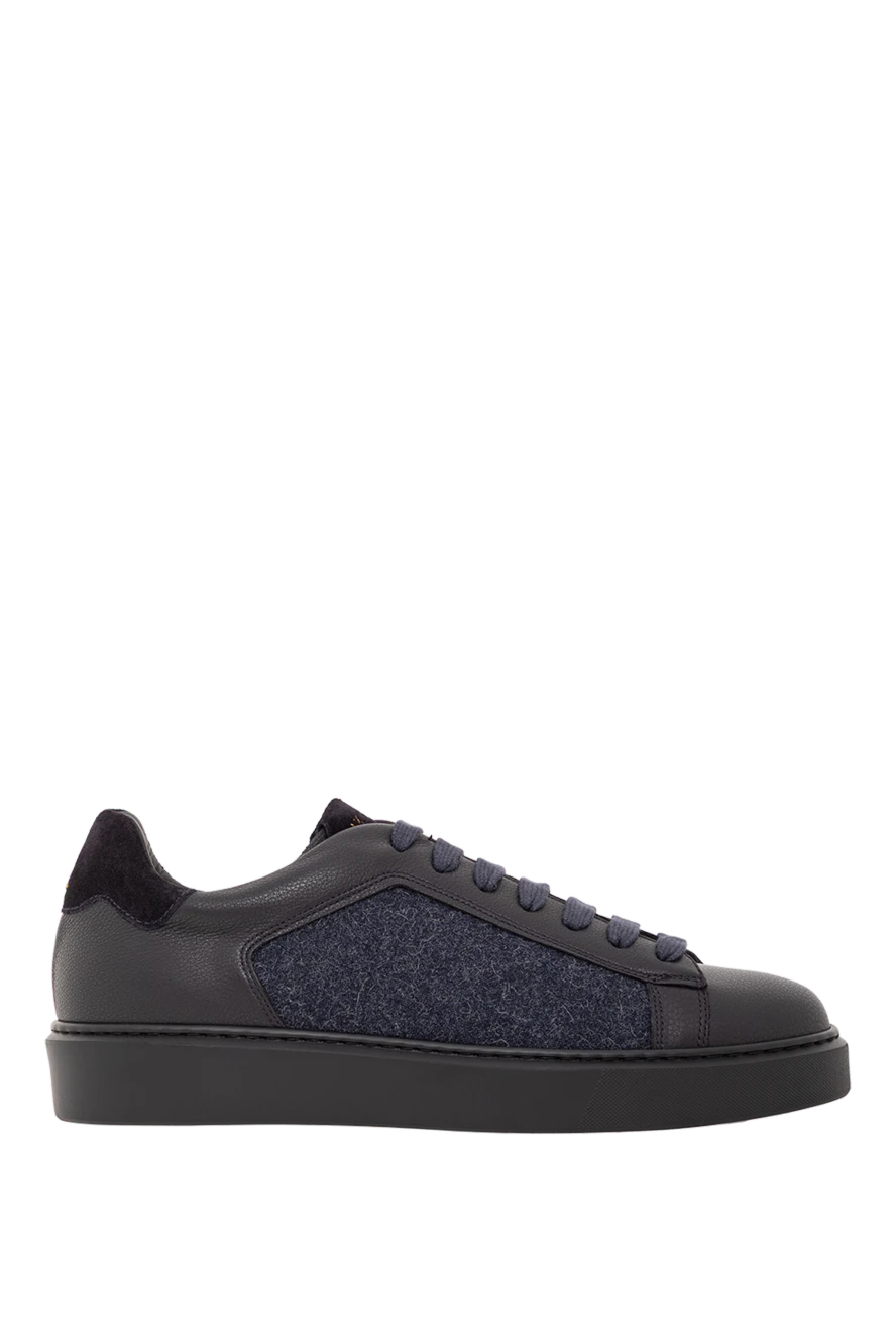 Doucal`s чоловічі снікери шкіряні з вовняною бічною панеллю 190877 - фото 1