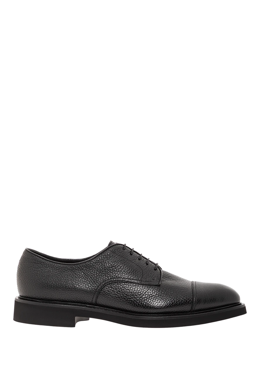 Doucal`s lace-up shoes in black textured leather 190887 - photo 1