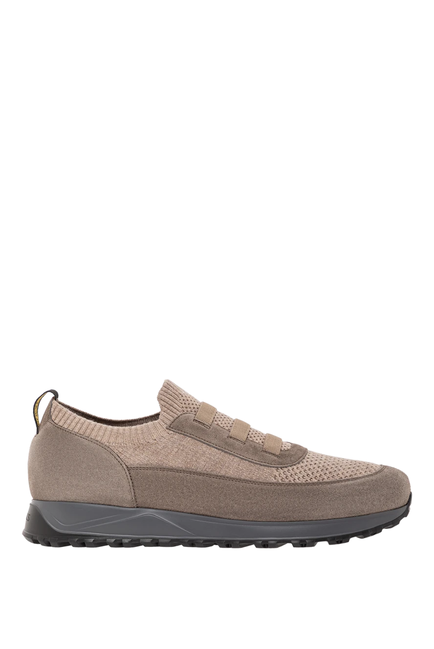 Doucal`s мужские кроссовки легкие бежевые с эластичным верхом 190892 - фото 1