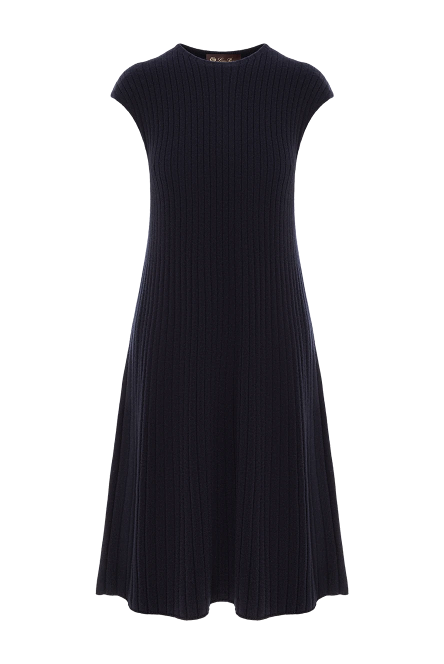 Loro Piana сукня з кашеміру в чорний рубчик з розкльошеним силуетом 190971 - фото 1