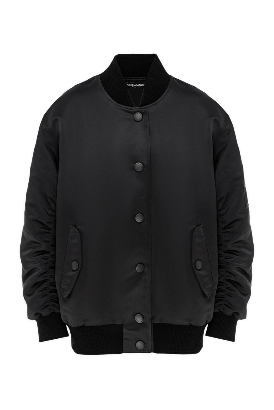 Dolce & Gabbana куртка оверсайз із рельєфним принтом чорного кольору 190996 - фото 1