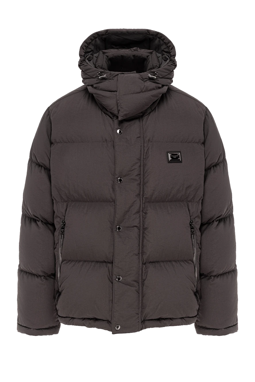 Dolce & Gabbana утепленная стеганая куртка-пуховик серого цвета с капюшоном 191116 - фото 1