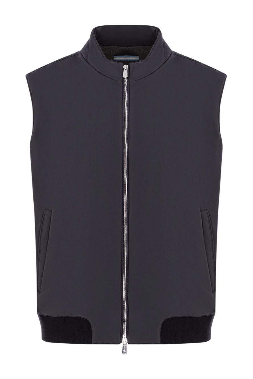 Lenoci минималистичный синий жилет в гладком исполнении 191134 - фото 1