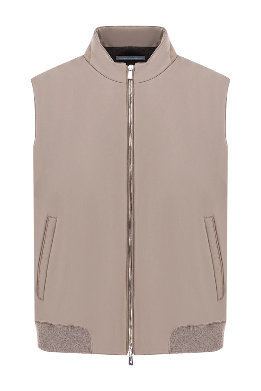 Lenoci минималистичный бежевый жилет в гладком исполнении 191136 - фото 1