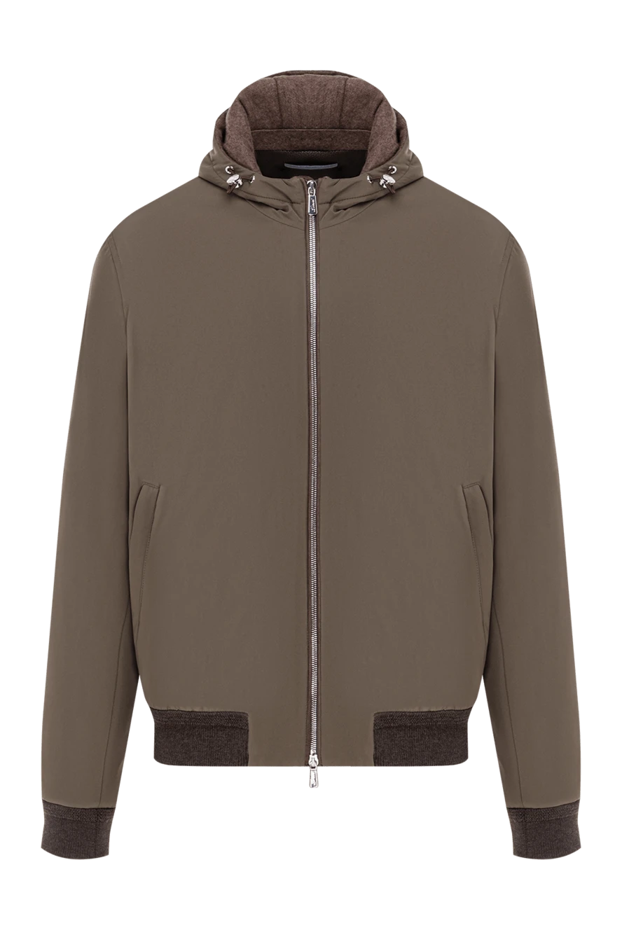 Lenoci куртка у бежево-оливковому відтінку з мінімалістичним кроєм 191139 - фото 1