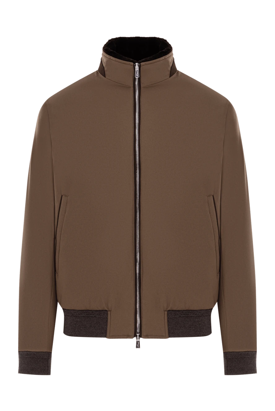 Lenoci чоловіча куртка із щільного матеріалу з м'якою хутряною обробкою 191141 - фото 1