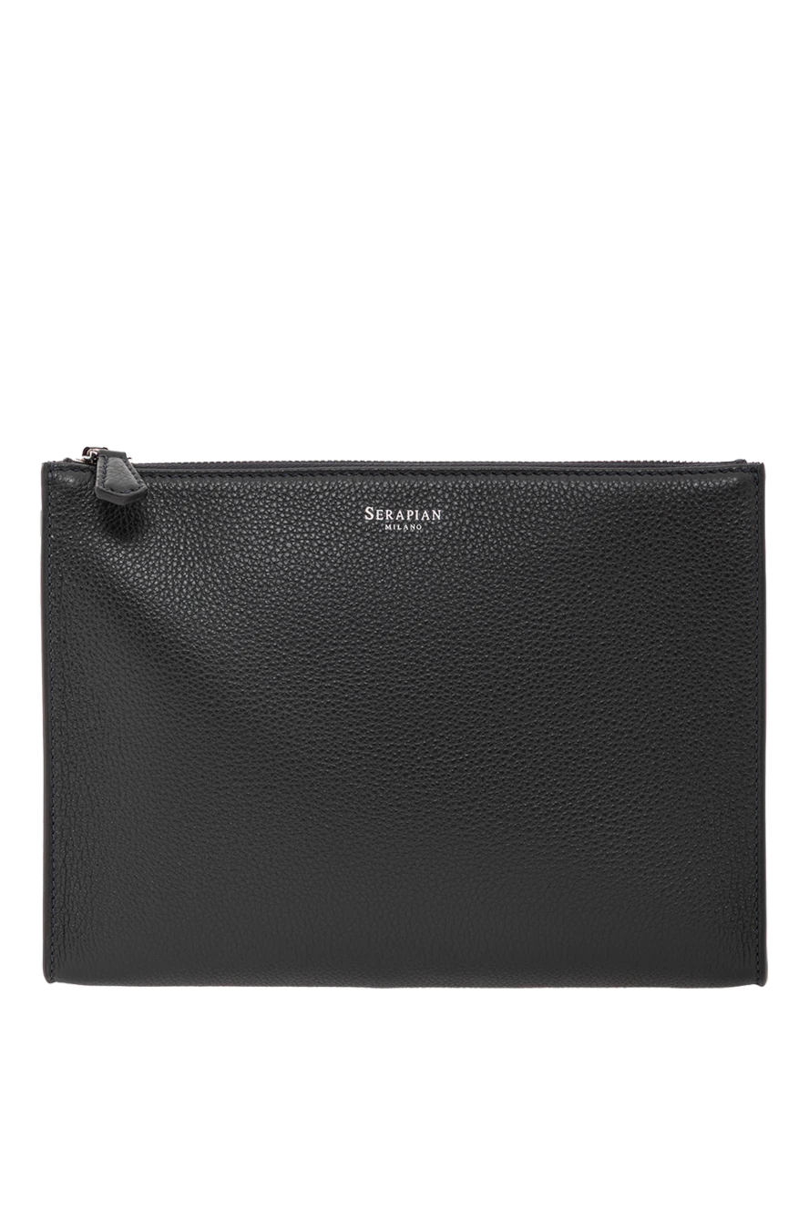 Serapian клатч с ручкой на запястье из чёрной кожи cachemire мужской 191232 - фото 1