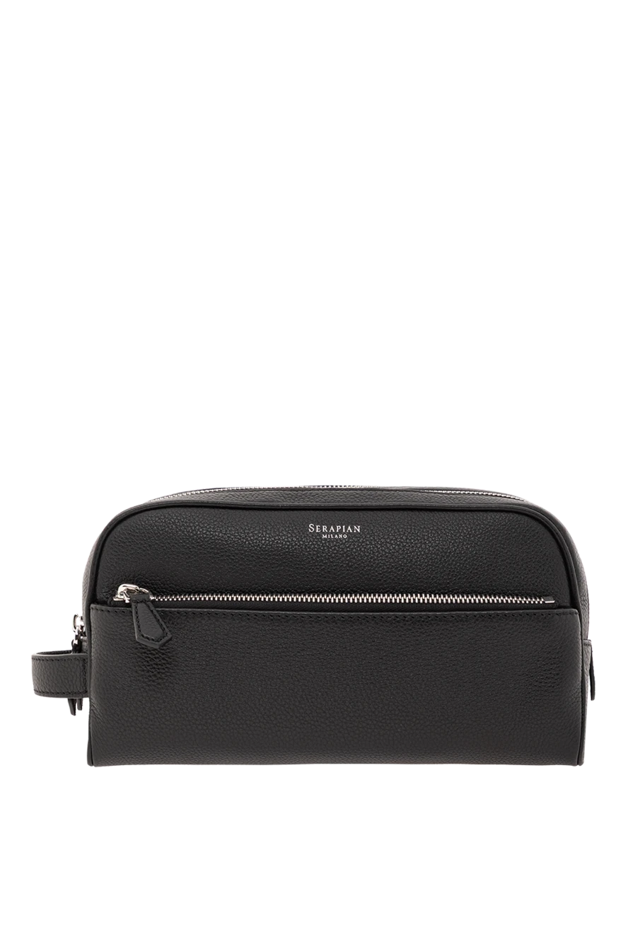 Serapian double-zipped cashmere leather toiletry bagmen's black 191234 - photo 1