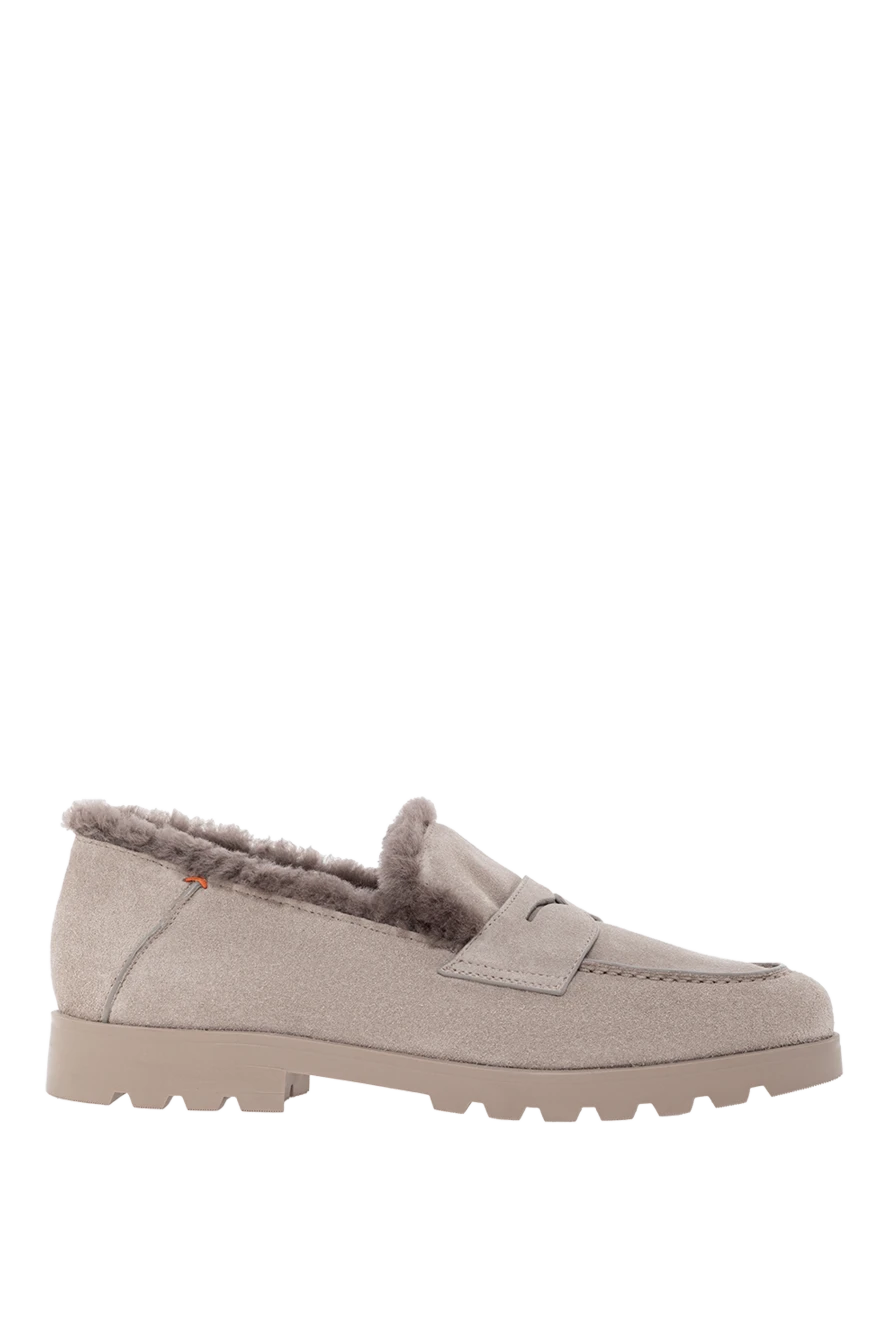 Santoni лофери з м'якої замші з утепленням та рельєфною підошвою. 191266 - фото 1